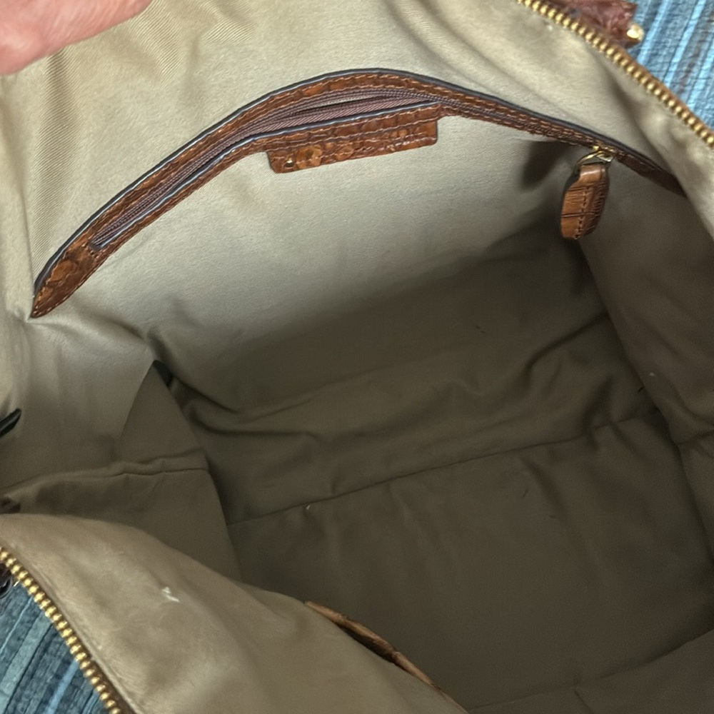 Brown leather Crocodile Pattern GILI Bag - Picture 7 of 8